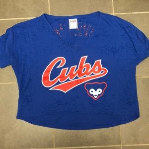 Pink Chicago Cubs Crop Top